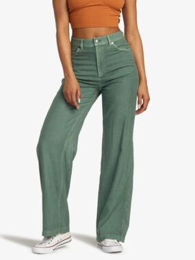 RVCA Coco Women Trousers green pants Size 28"